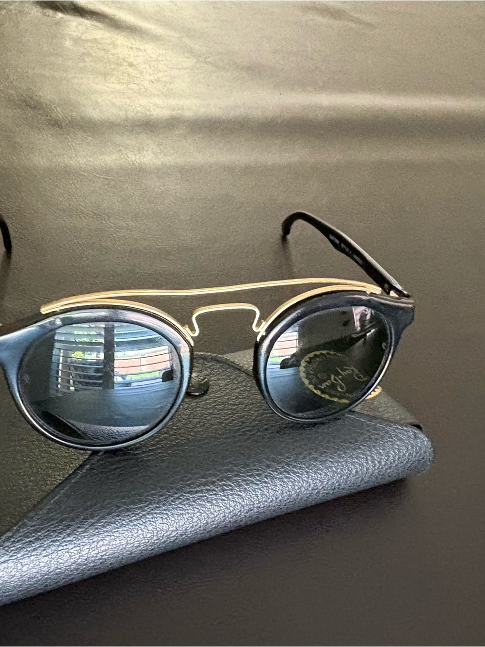 B&L Ray Ban GATSBY Black Round Sunglasses